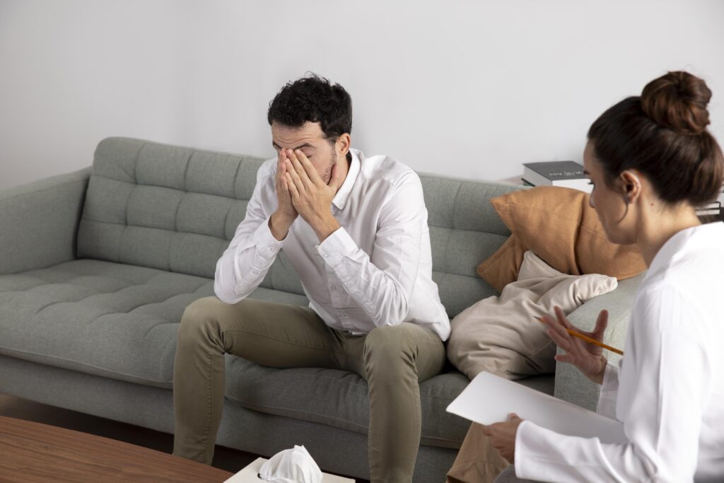 young person with anxiety talking specialist