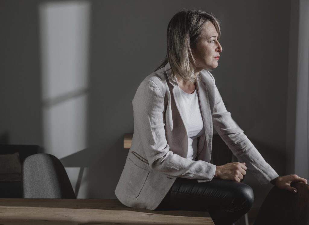 adult woman stressing out home