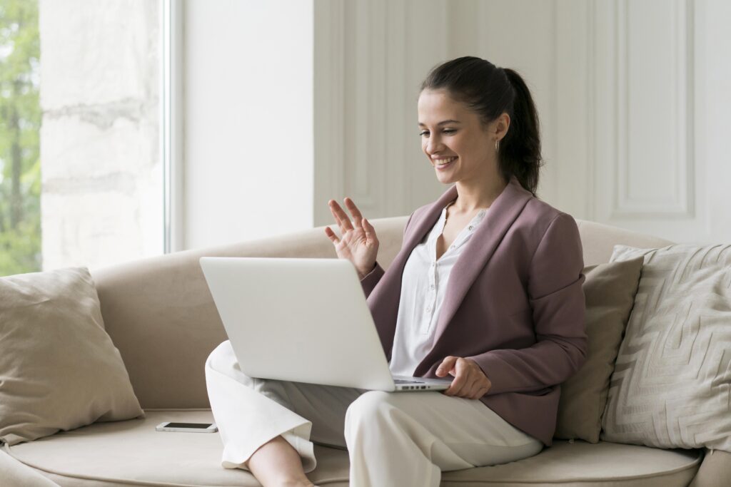 young having video call